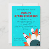 漫画本のイラストレーションのボーリングのパーティの招待状 招待状 (正面)