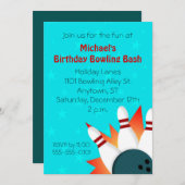 漫画本のイラストレーションのボーリングのパーティの招待状 招待状 (正面/裏面)