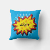 漫画本のスタイルのカラフルの名前をカスタムする クッション (裏面)