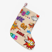 漫画本のスタイルの表現のデザイン スモールクリスマスストッキング (正面 (吊り時))