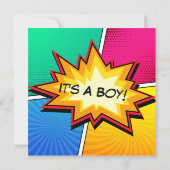 漫画本のスーパーヒーローの誕生の発表 案内状 (裏面)