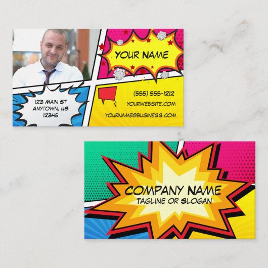 漫画本のスーパーヒーロー 名刺