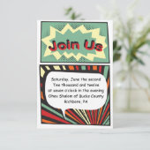 漫画本のバーの(ユダヤ教の)バル・ミツバーの披露宴パーティーカード 招待状 (スタンド正面)