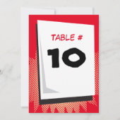 漫画本のファンタジーのバーの（ユダヤ教の）バル・ミツバーのテーブル数カード 招待状 (正面)