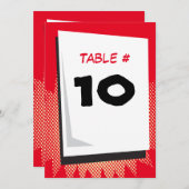 漫画本のファンタジーのバーの(ユダヤ教の)バル・ミツバーのテーブル数カード 招待状 (正面/裏面)