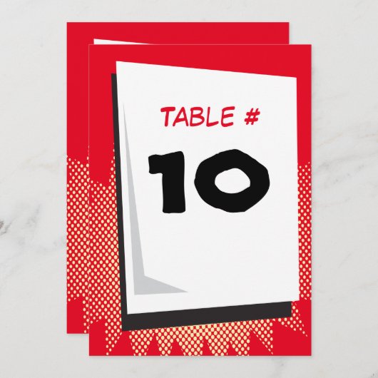 漫画本のファンタジーのバーの（ユダヤ教の）バル・ミツバーのテーブル数カード 招待状 (正面/裏面)