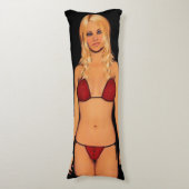 漫画本のブロンドのビキニの可愛い人 ボディピロー (正面縦)