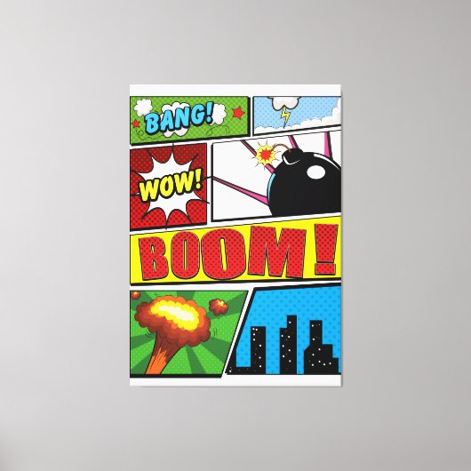 漫画本の漫画フォント! キャンバスプリント (正面)