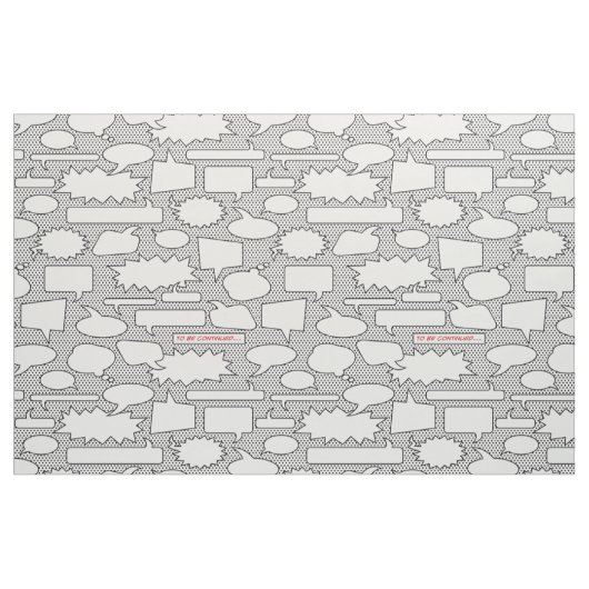 漫画本の話の泡生地 ファブリック (ファットクウォーター)