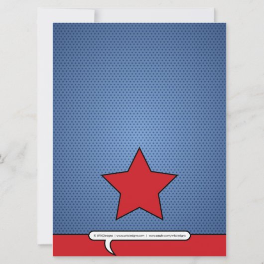 漫画本の誕生日の招待状 招待状 (裏面)