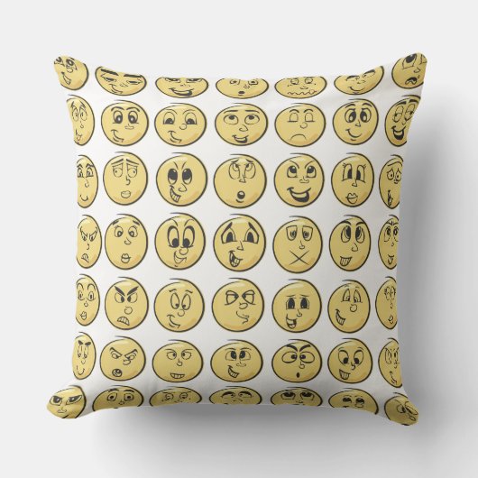 漫画本のEmojiのレトロの枕 クッション (正面)
