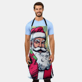 漫画本サンタ/クリスマス エプロン (着用した状態)