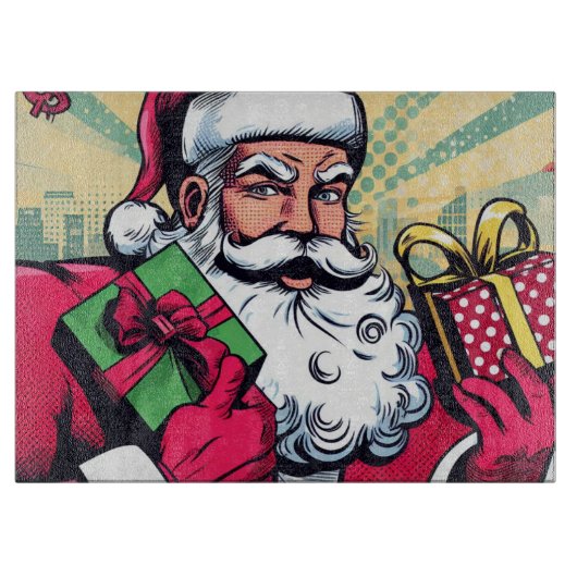 漫画本サンタ/クリスマス カッティングボード (正面)