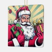 漫画本サンタ/クリスマス セラミックオーナメント (左)