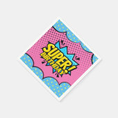 漫画本スーパーヒーローガールバースデー スタンダードカクテルナプキン (角)