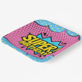 漫画本スーパーヒーローガールバースデー ペーパープレート (傾斜あり)