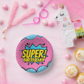 漫画本スーパーヒーローガールバースデー ペーパーボウル (パーティー)