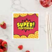 漫画本スーパーヒーローボーイバースデー スタンダードカクテルナプキン (インサイチュ)