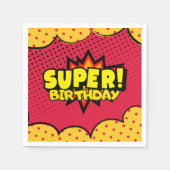 漫画本スーパーヒーローボーイバースデー スタンダードカクテルナプキン (正面)