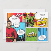 漫画本スーパーヒーローボーイバースデー 招待状 (正面)