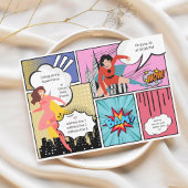 漫画本スーパーヒーロー女の子の赤ちゃんシャワー 招待状