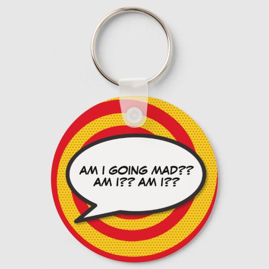 漫画本ポップ・アートのの音声バブル キーホルダー (正面)