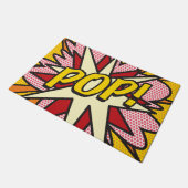 漫画本ポップ・アートのトレンディーおもしろいモダンタイポグラフィ ドアマット (アングル)