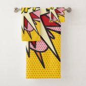 漫画本ポップ・アートのモダンおもしろいトレンディー バスタオルセット (インサイチュ)