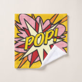 漫画本ポップ・アートのモダンおもしろいトレンディー バスタオルセット (ウォッシュタオル)