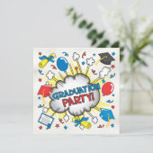 漫画本ポップ・アートの画卒業パーティー招待状! 招待状 (スタンド正面)