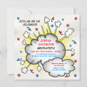 漫画本ポップ・アートの画卒業パーティー招待状! 招待状 (裏面)