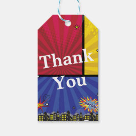 漫画本ポップ・アートの美術誕生日党賛成 ギフトタグ