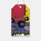 漫画本ポップ・アートの美術誕生日党賛成 ギフトタグ (裏面)