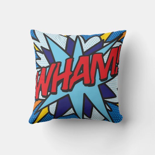 漫画本ポップ・アートのART WHAM!クッション枕 クッション (裏面)