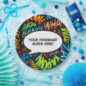 漫画本モダンおもしろい音声バブル ペーパープレート (パーティー)