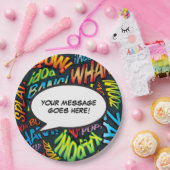 漫画本モダンおもしろい音声バブル ペーパープレート (パーティー)