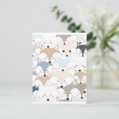 漫画漫画かわいいキツネやオオカミ柄 ポストカード (スタンド正面)