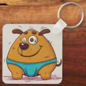 漫画漫画の犬の日本のアートワークおもしろい キーホルダー (裏面)