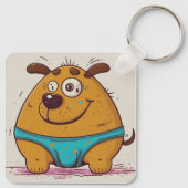 漫画漫画の犬の日本のアートワークおもしろい キーホルダー (裏面)