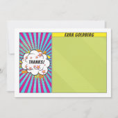 漫画漫画ブックバーまたはバルミツワーありがとう サンキューカード (正面)