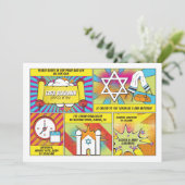 漫画漫画ブックバー（ユダヤ教の）バル・ミツバーまたはバルミツワー 招待状 (スタンド正面)