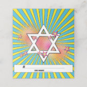 漫画漫画ブックバー(ユダヤ教の)バル・ミツバースターオブデイビッド プレイスカード (外部開封)