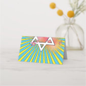 漫画漫画ブックバー(ユダヤ教の)バル・ミツバースターオブデイビッド プレイスカード (裏面)