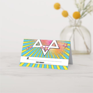 漫画漫画ブックバー（ユダヤ教の）バル・ミツバースターオブデイビッド プレイスカード