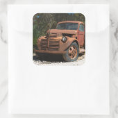 漫画漫画ラスティ古いトラックのバックオーストラリア スクエアシール (バッグ)