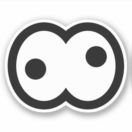 漫画熱狂する眼球ビニール シール (正面)