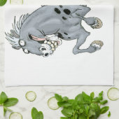 漫画熱狂する馬のキッチンタオル キッチンタオル (折り畳み)