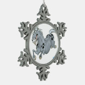 漫画熱狂する馬プーターオーナメント スノーフレークピューターオーナメント (左)