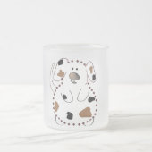 漫画犬のTシャツおよびギフト フロストグラスマグカップ (中央)