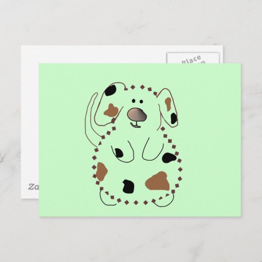 漫画犬のTシャツおよびギフト ポストカード (正面/裏面)